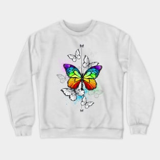 Composition with Rainbow Butterfly Crewneck Sweatshirt